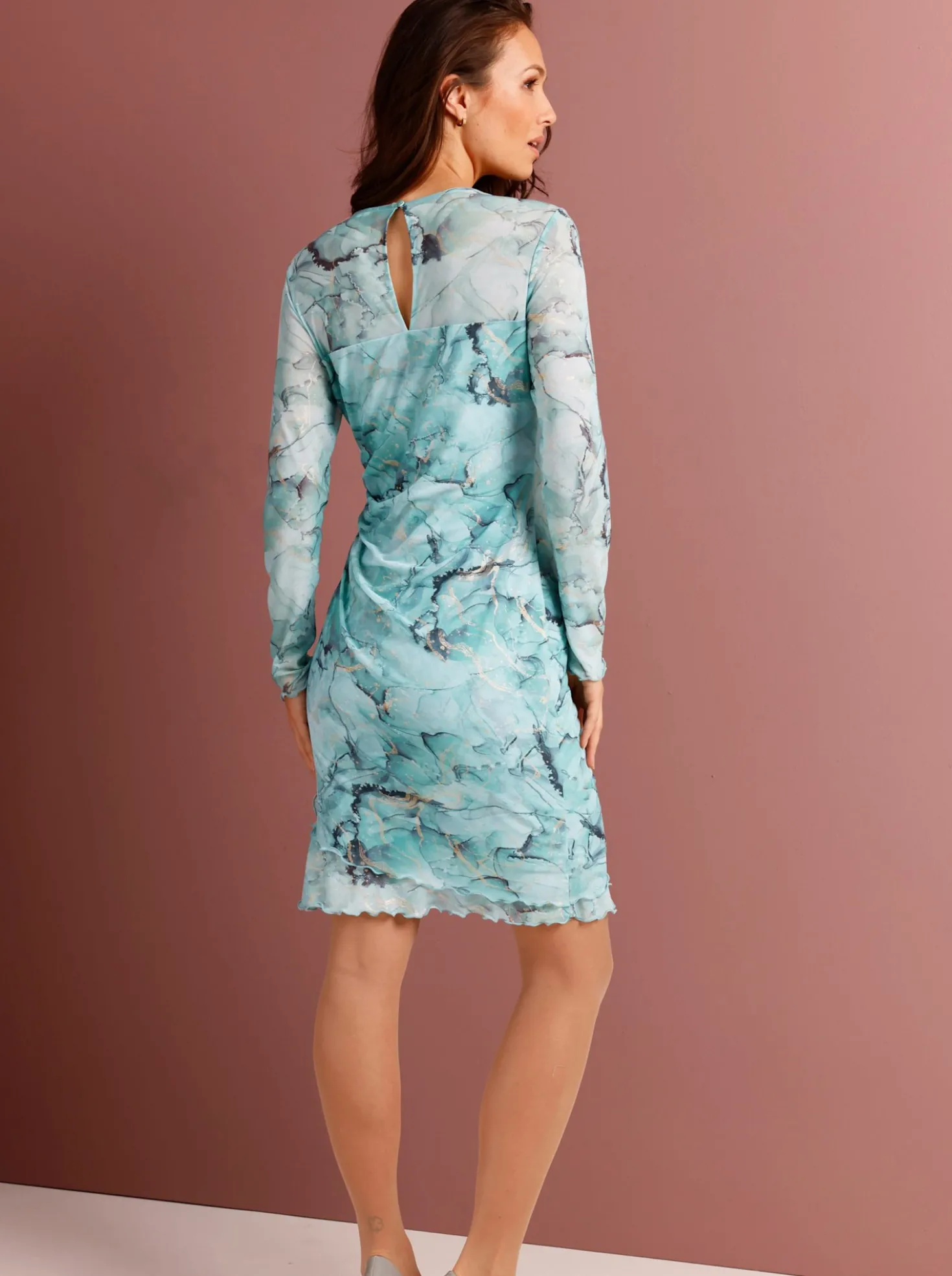 Druckkleid in Mesh-Qualität
