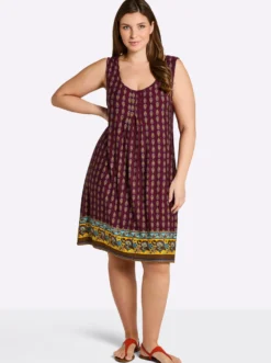 Druckkleid mit Biesen