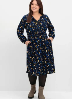 Druckkleid mit Blumendruck, aus Viskose-Twill