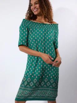 Druckkleid mit Bordürendruck