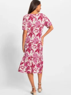 Druckkleid mit Puffärmeln