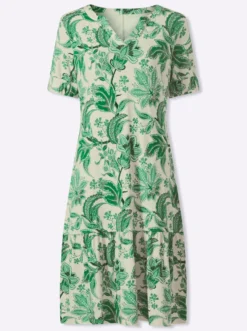 Druckkleid mit Puffärmeln