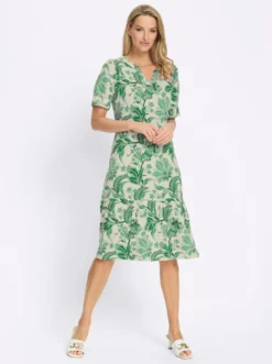 Druckkleid mit Puffärmeln