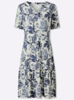 Druckkleid mit Puffärmeln