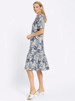Druckkleid mit Puffärmeln