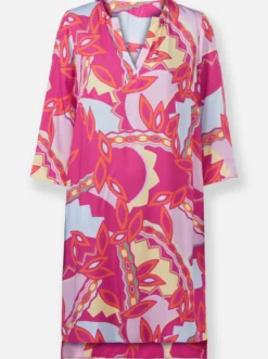 Druckkleid mit seitlichen Nahttaschen