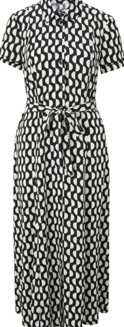 Druckkleid mit Stoffbindegürtel