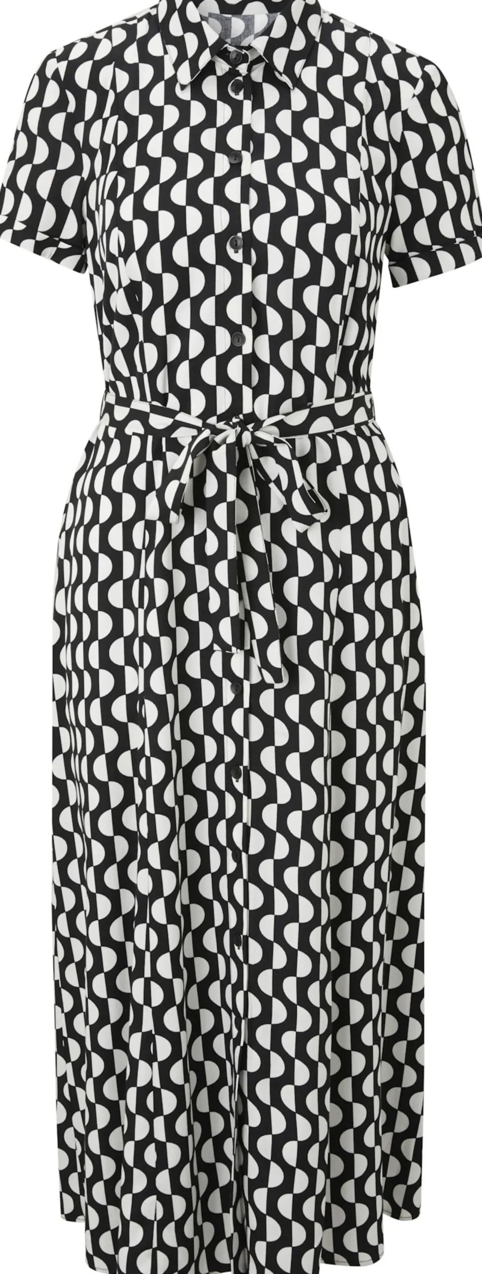 Druckkleid mit Stoffbindegürtel