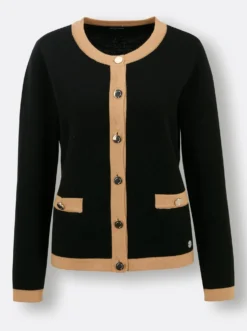 Feinstrickjacke in Merino-Qualität