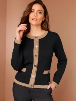 Feinstrickjacke in Merino-Qualität