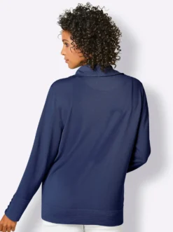Feinstrickjacke mit gestreiften Abschlüssen