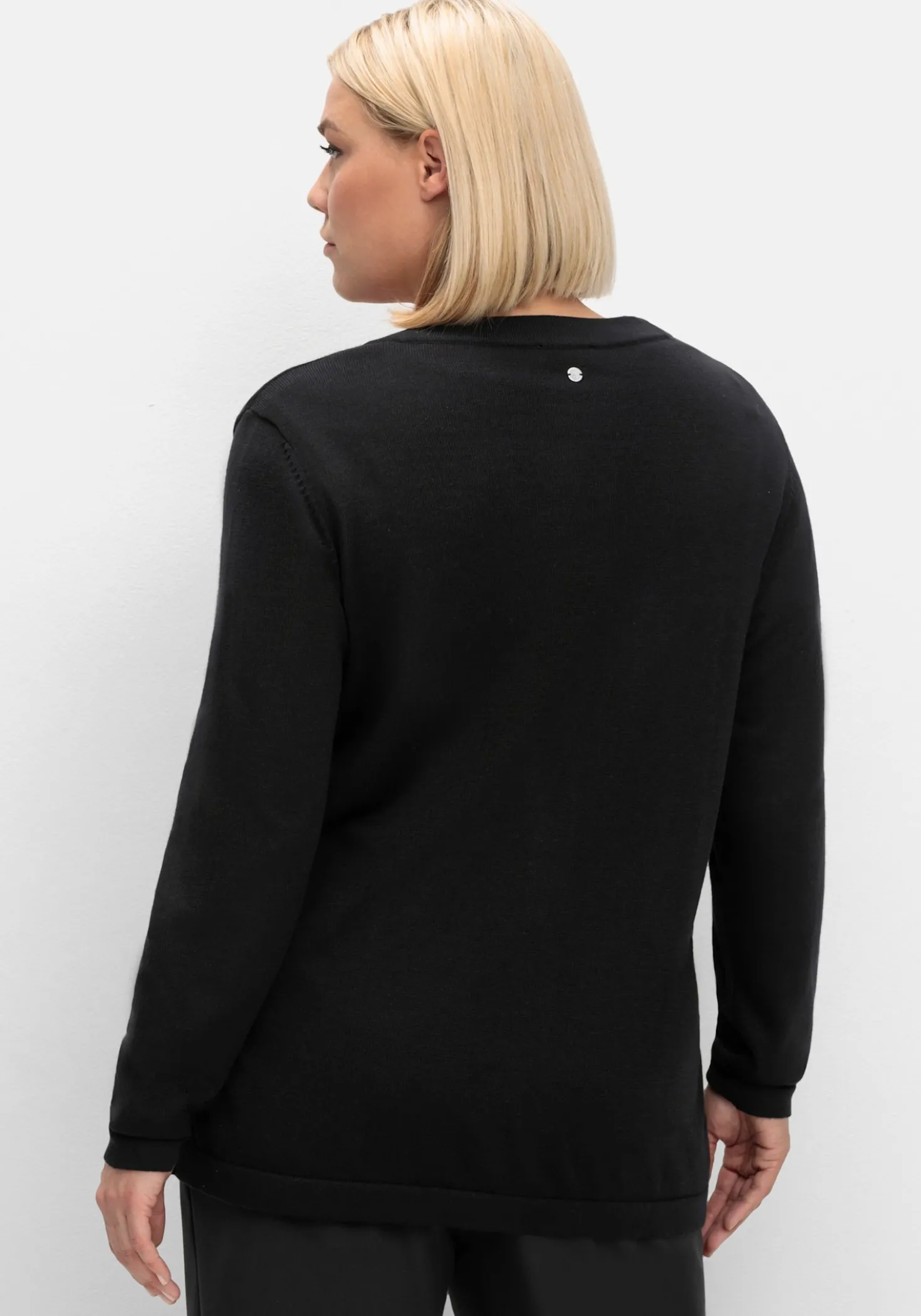 Feinstrickjacke mit 1-Knopf-Verschluss
