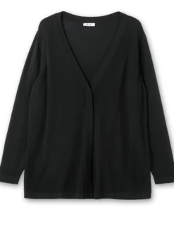 Feinstrickjacke mit 1-Knopf-Verschluss