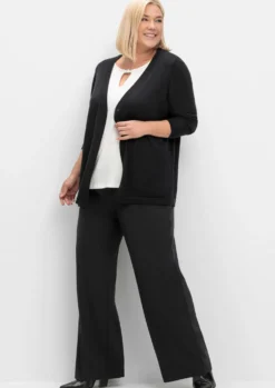 Feinstrickjacke mit 1-Knopf-Verschluss