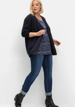 Feinstrickjacke mit 1-Knopf-Verschluss