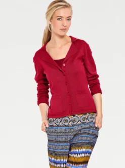 Feinstrickjacke mit Reverskragen