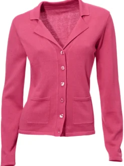 Feinstrickjacke mit Reverskragen