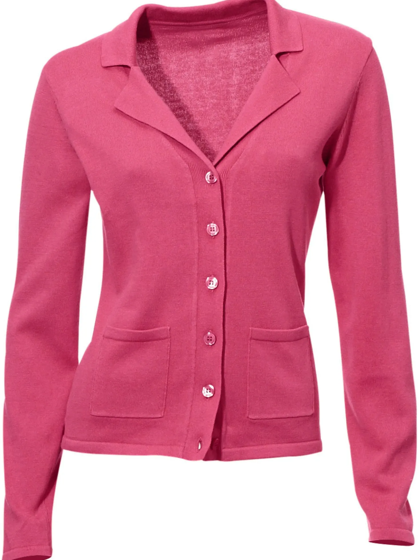 Feinstrickjacke mit Reverskragen