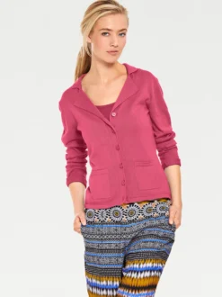 Feinstrickjacke mit Reverskragen