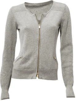 Feinstrickjacke mit 2-Wege-Reißverschluss