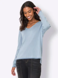 Feinstrickpullover , hinten länger