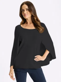 Feinstrickpullover im Poncho-Style