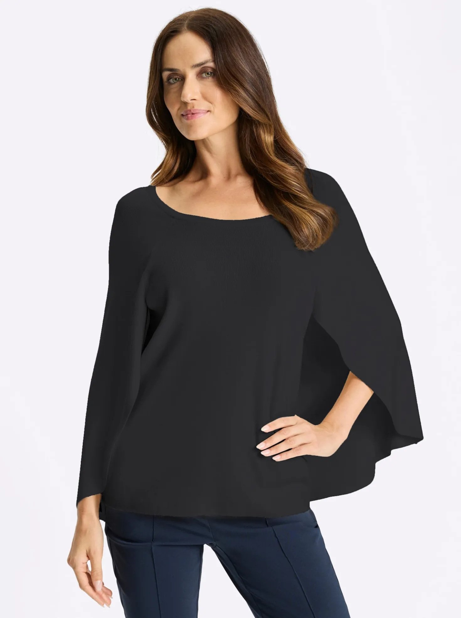 Feinstrickpullover im Poncho-Style