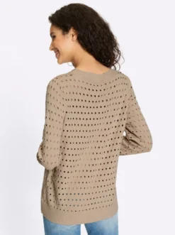 Feinstrickpullover mit Ajourmuster