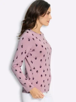 Feinstrickpullover mit Blumen-Dessin