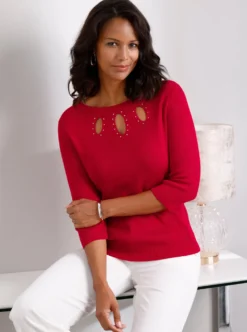 Feinstrickpullover mit Cut-outs