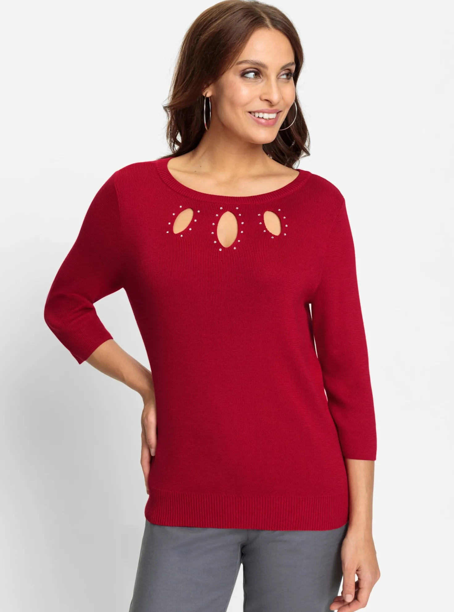 Feinstrickpullover mit Cut-outs