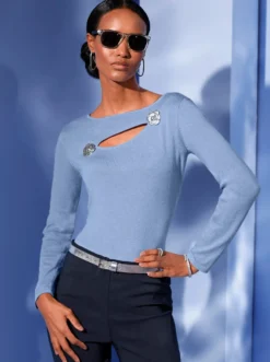 Feinstrickpullover mit Cut-Out