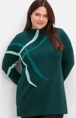 Feinstrickpullover mit Intarsien aus Flauschgarn