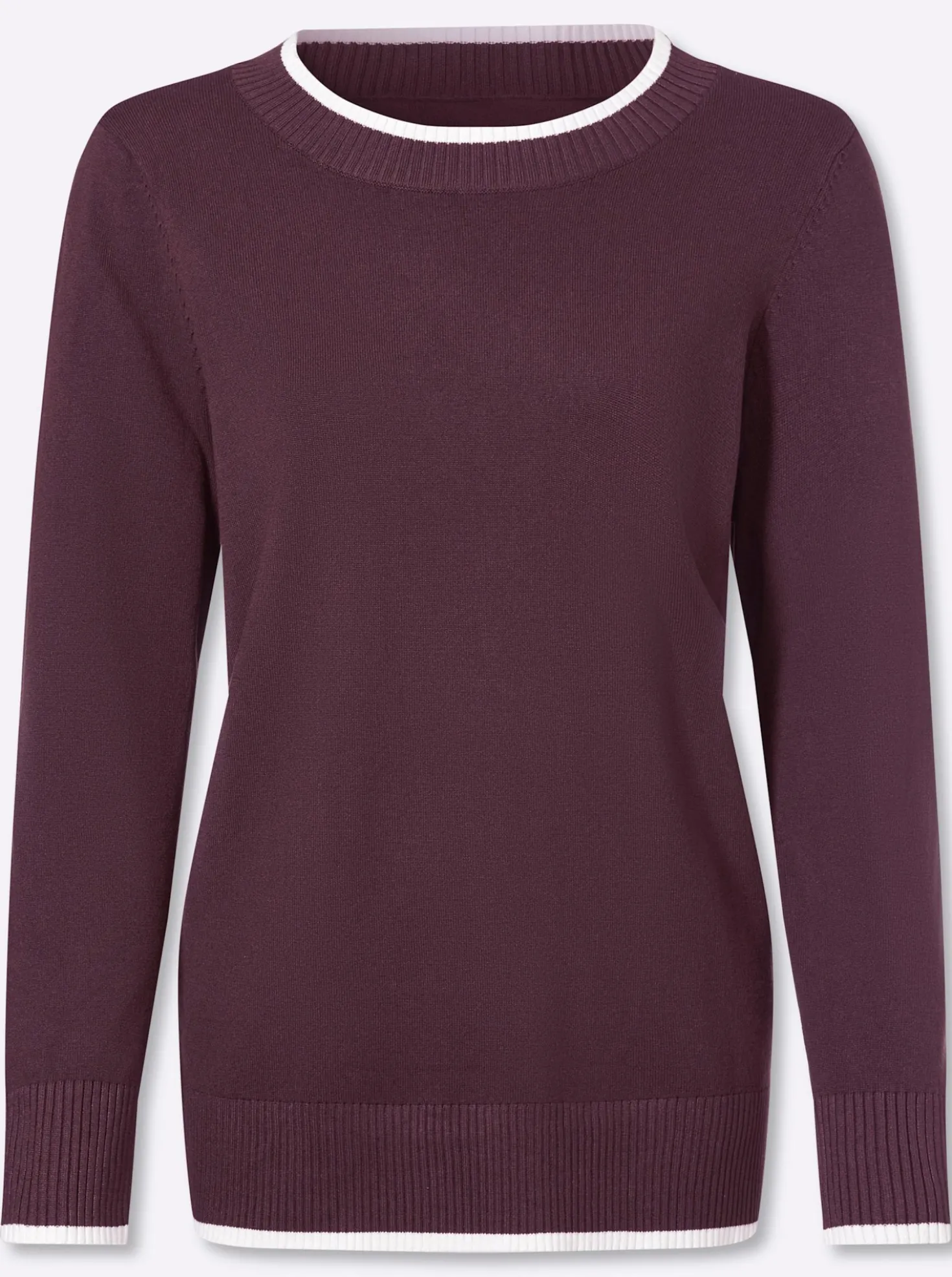Feinstrickpullover mit Kontrastblende