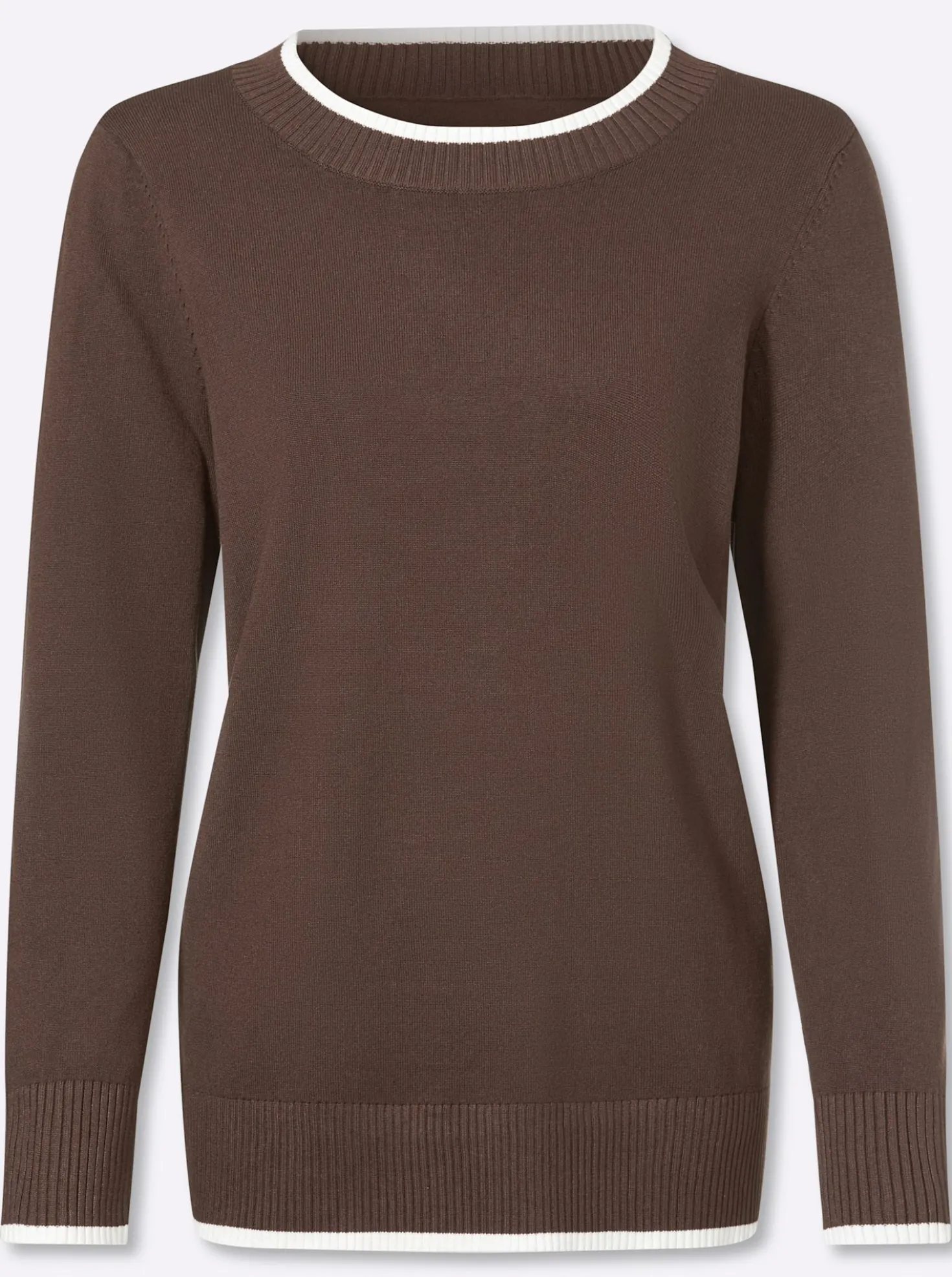 Feinstrickpullover mit Kontrastblende