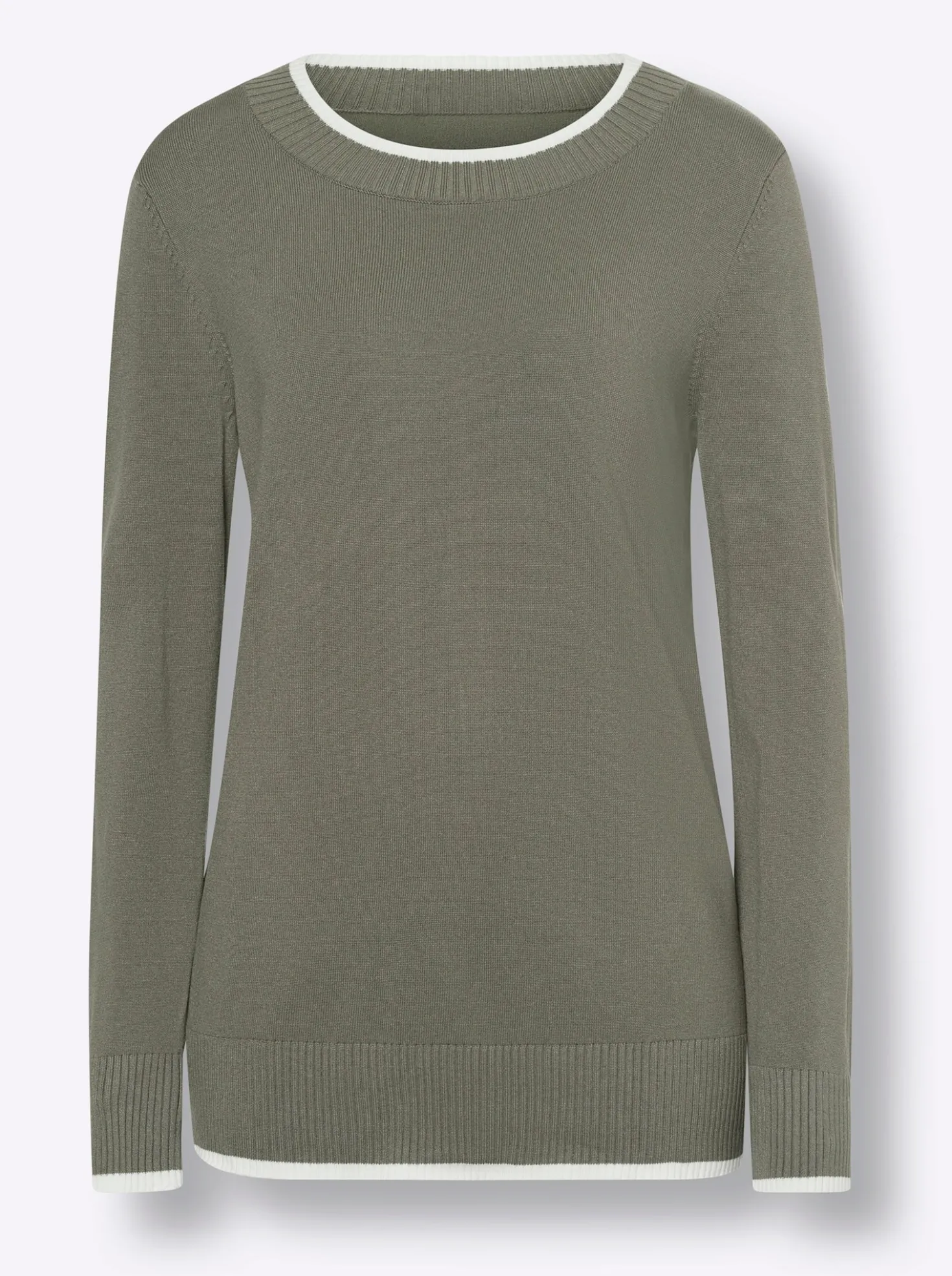 Feinstrickpullover mit Kontrastblende