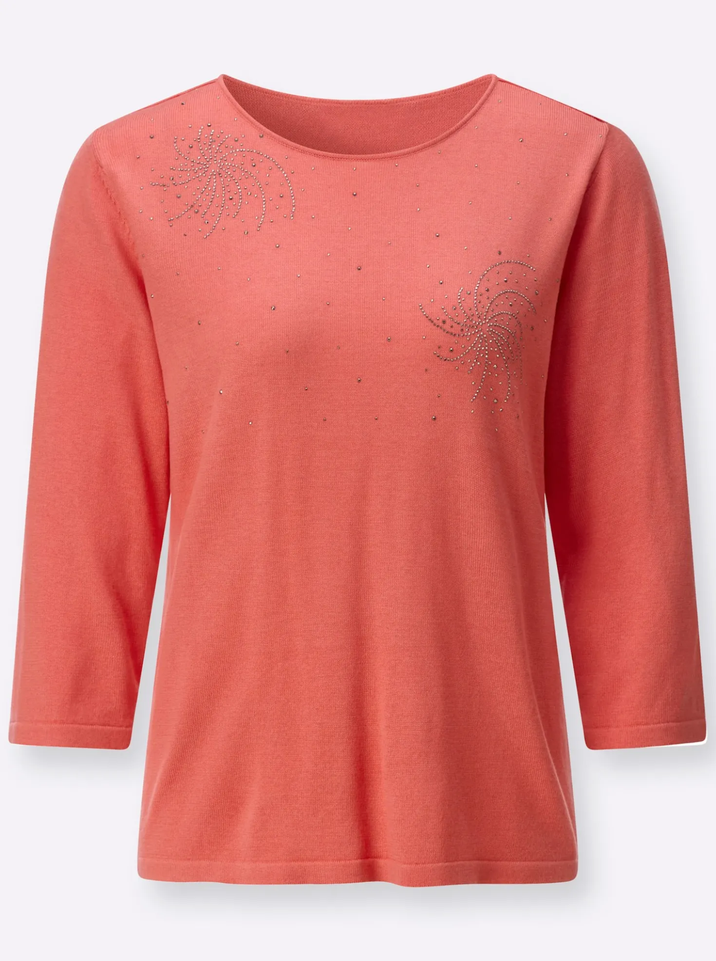 Feinstrickpullover mit Metallsteinchen