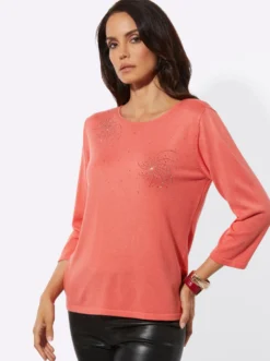 Feinstrickpullover mit Metallsteinchen