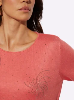 Feinstrickpullover mit Metallsteinchen