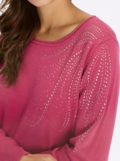 Feinstrickpullover mit Metallplättchen-Applikation