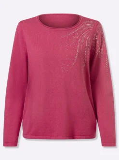 Feinstrickpullover mit Metallplättchen-Applikation