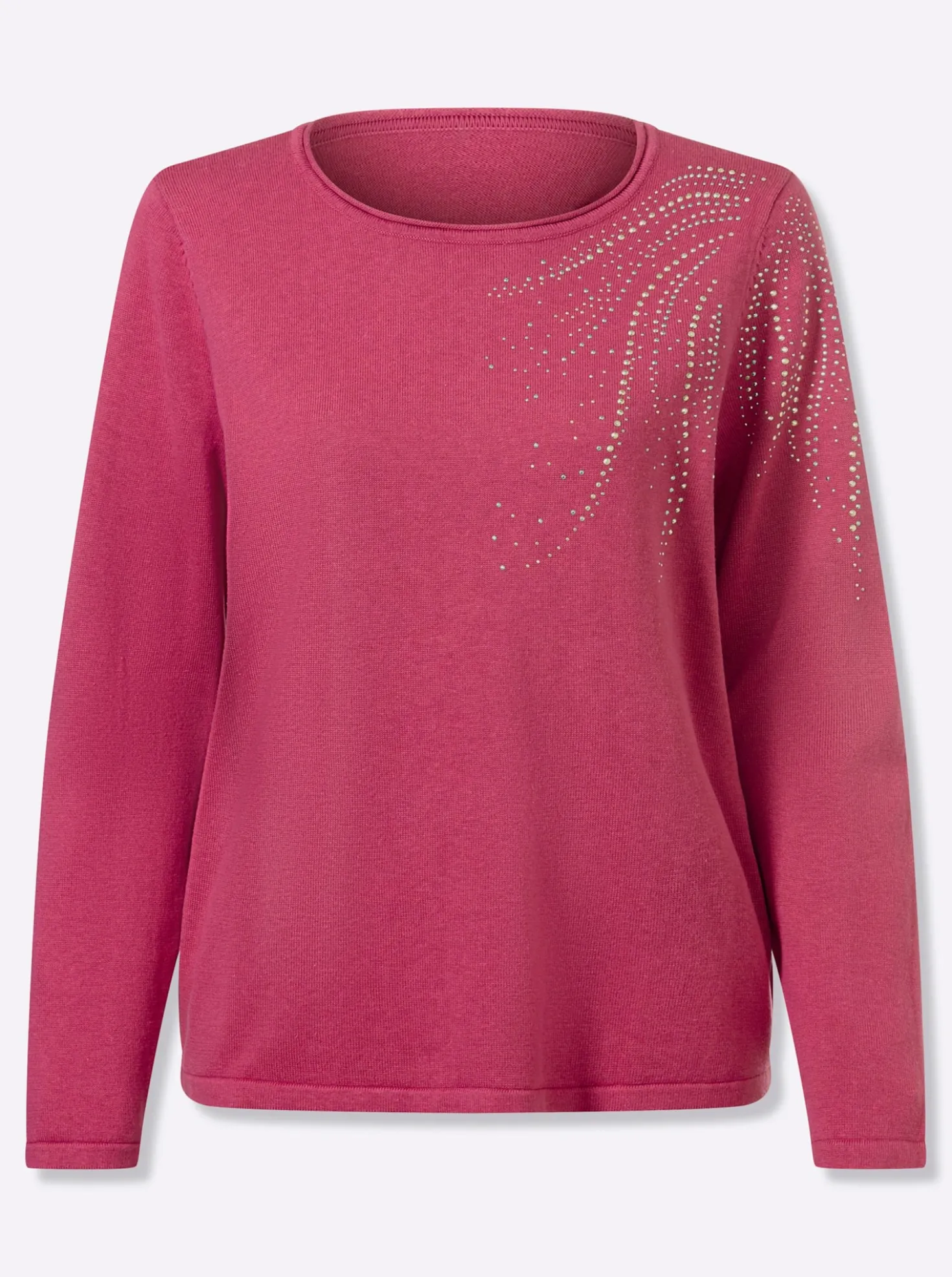 Feinstrickpullover mit Metallplättchen-Applikation