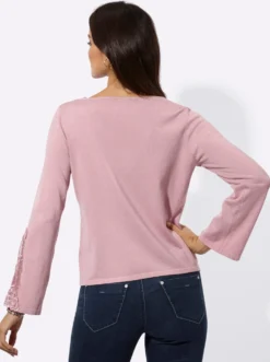 Feinstrickpullover mit Spitzen-Details