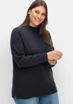 Feinstrickpullover mit Stehkragen