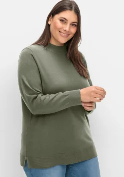 Feinstrickpullover mit Stehkragen