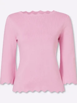 Feinstrickpullover mit Trompetenärmeln
