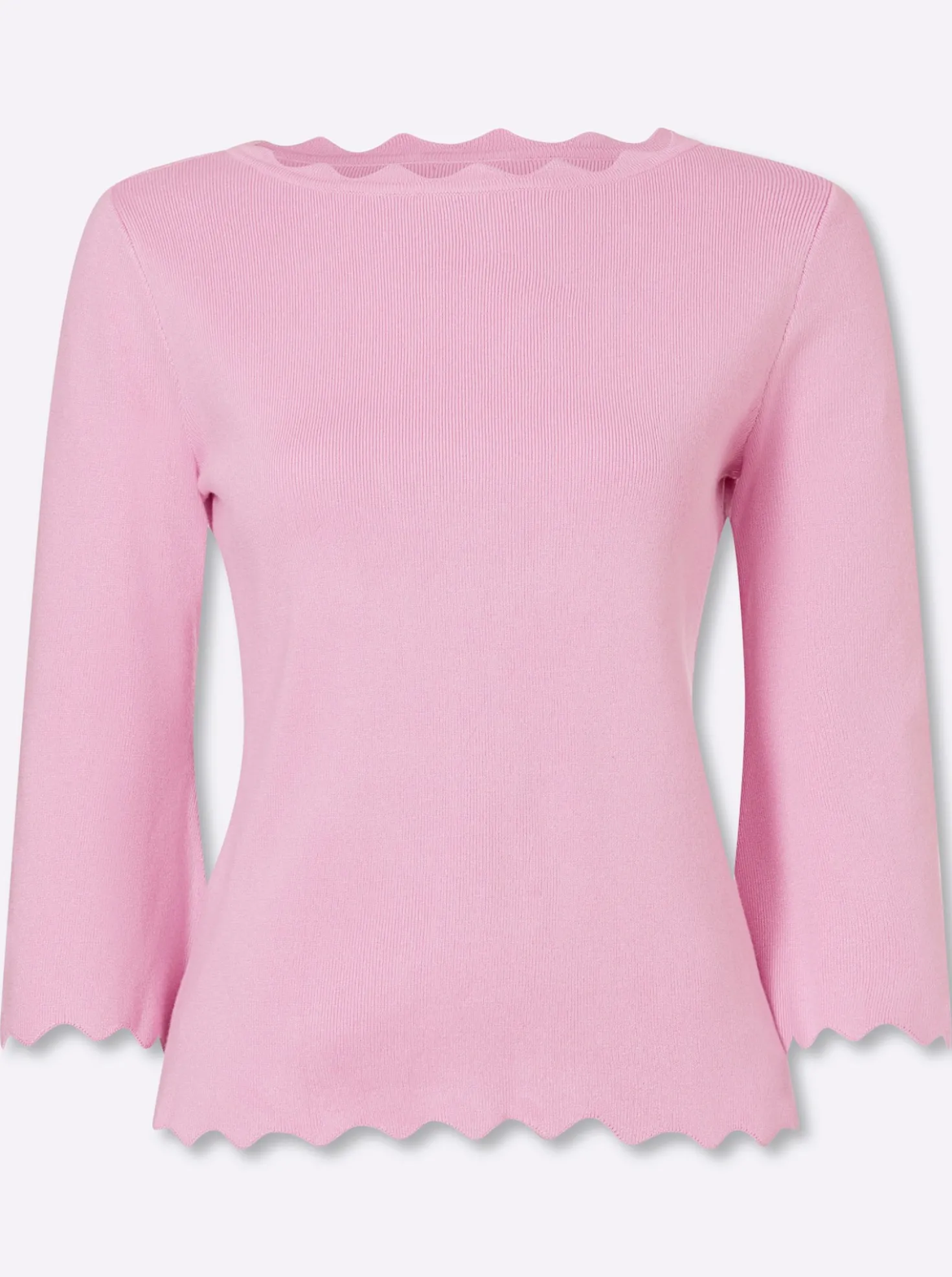 Feinstrickpullover mit Trompetenärmeln