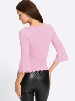 Feinstrickpullover mit Trompetenärmeln