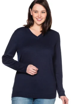 Feinstrickpullover mit V-Ausschnitt