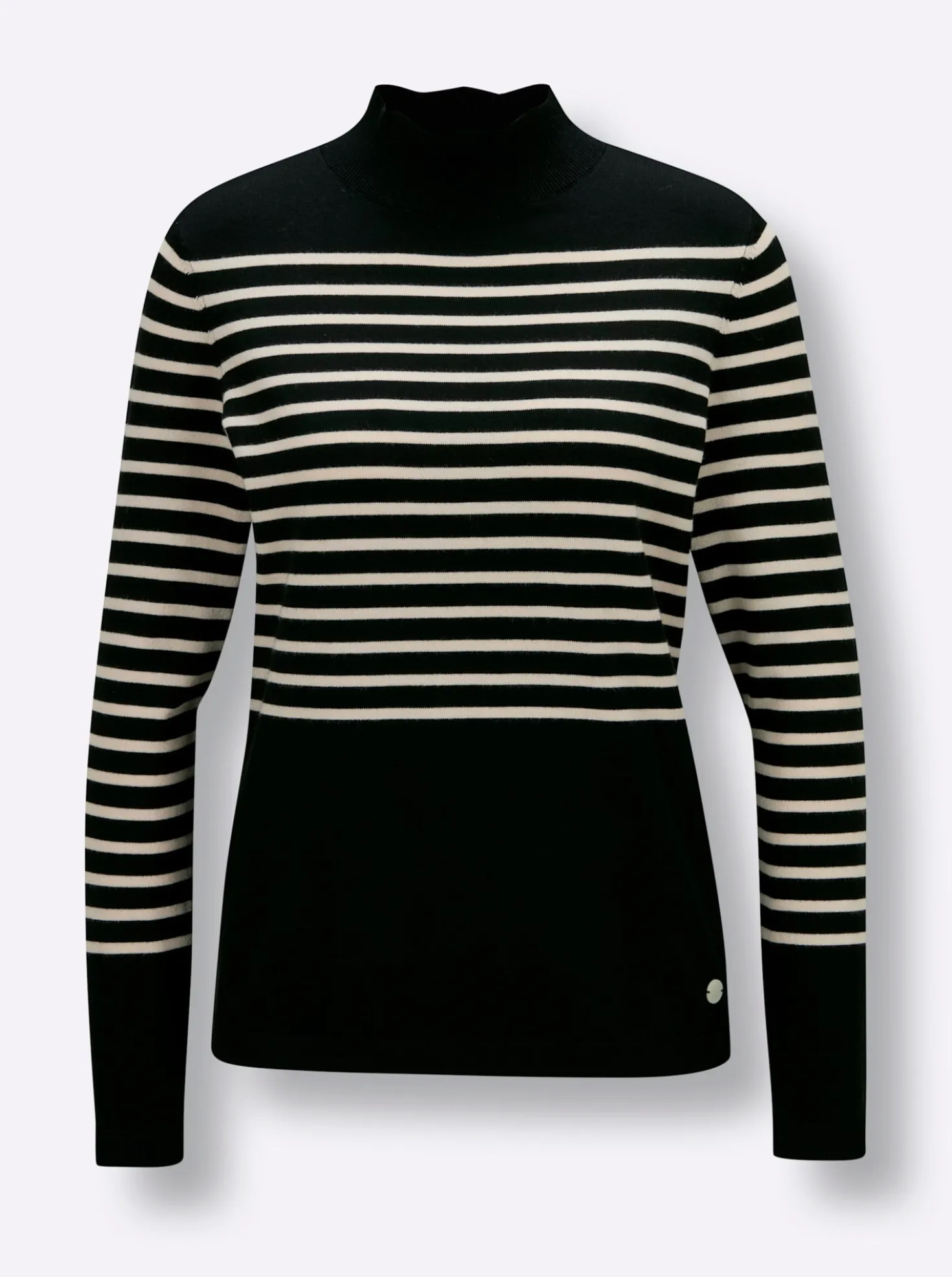 Feinstrickpullover mit Wellenkante